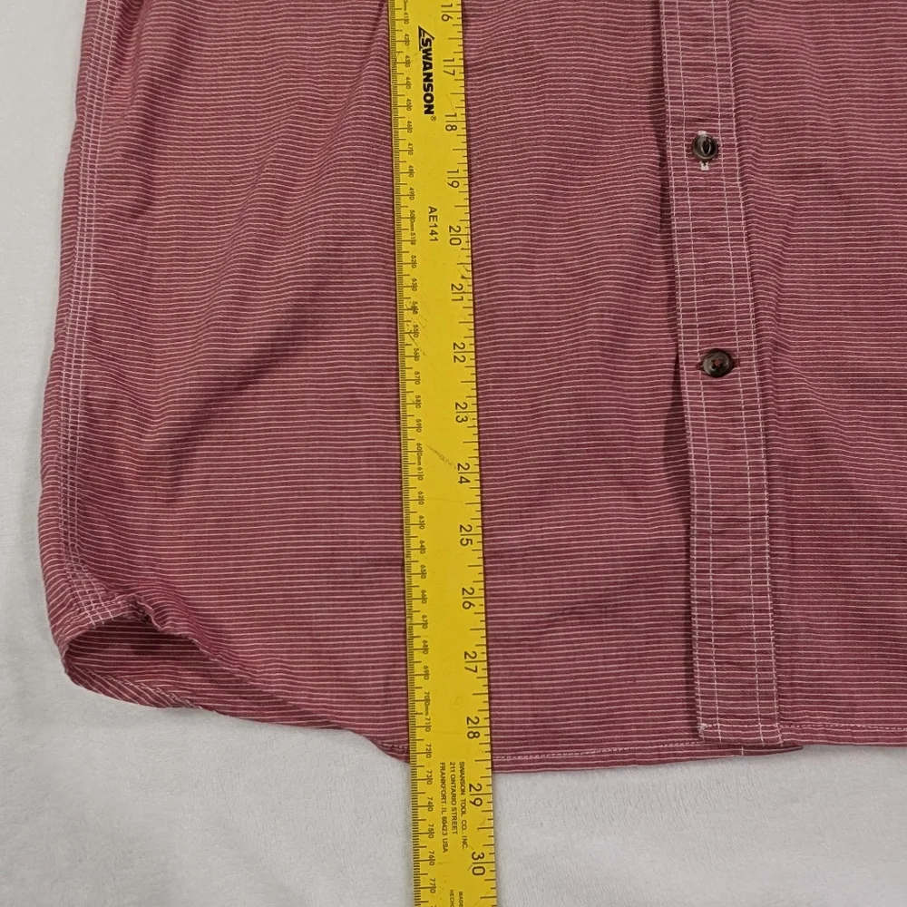 The North Face Red Stripe Short Sleeve Button Shirt | Gorpcore Prep‎ | Mens M